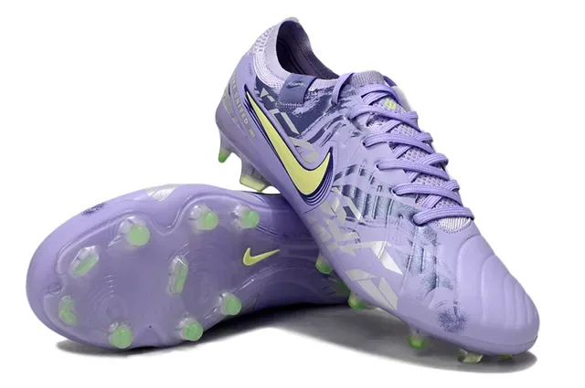 Nike Purple Yellow Low-Cut Football Boot Synthetic Overlay Pattern Firm-Ground Soccer Shoes 4