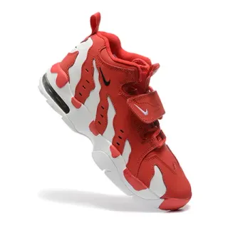 Nike Vermelho Branco Tênis de Basquete Alto com Fechamento de Tirante