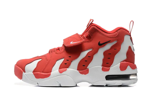 Nike Red White High-Top Strapped Closure Basketball Shoes 6