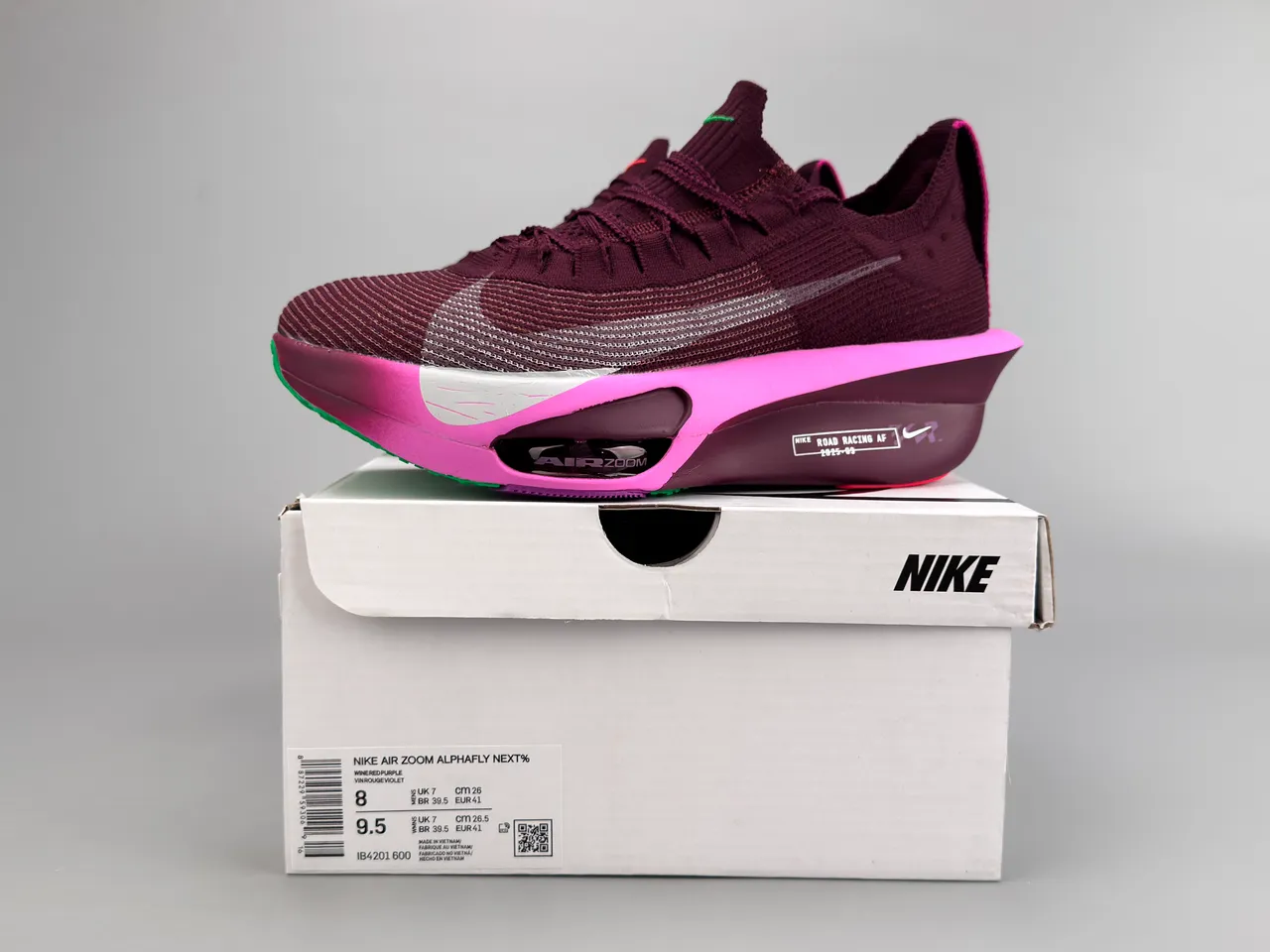Nike Road Racing AF Burgundy Pink Running Shoes 2