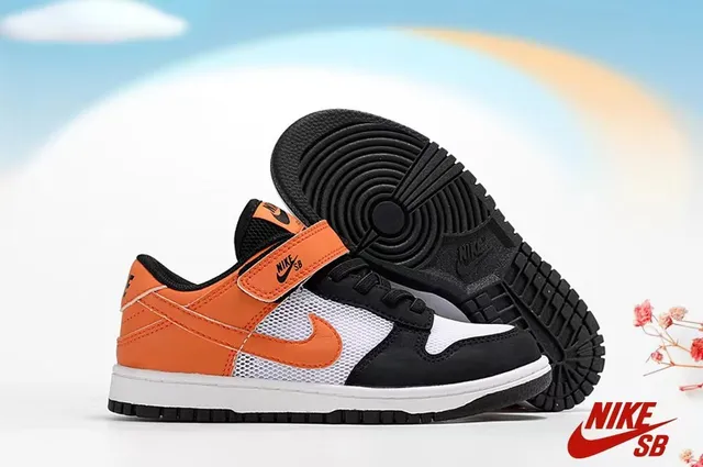 Nike SB Dunk Low Negro Púrpura Naranja Zapatos de Skateboard 19