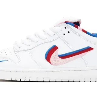 耐克 SB Dunk Low 白色 多彩条纹 Swoosh 滑板鞋