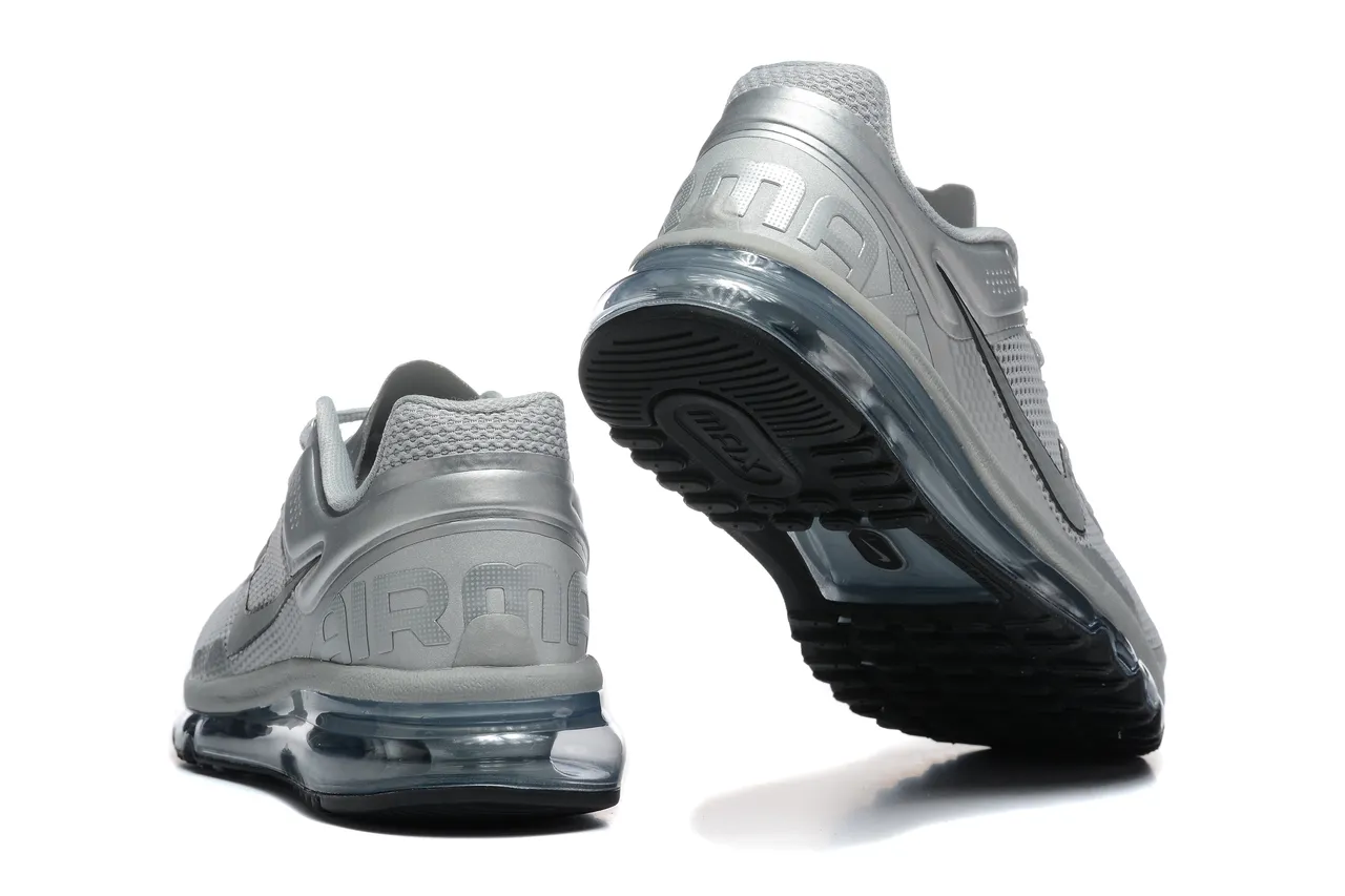 Nike Silver Gray Metallic Upper Perforated Mesh Running Shoes 2