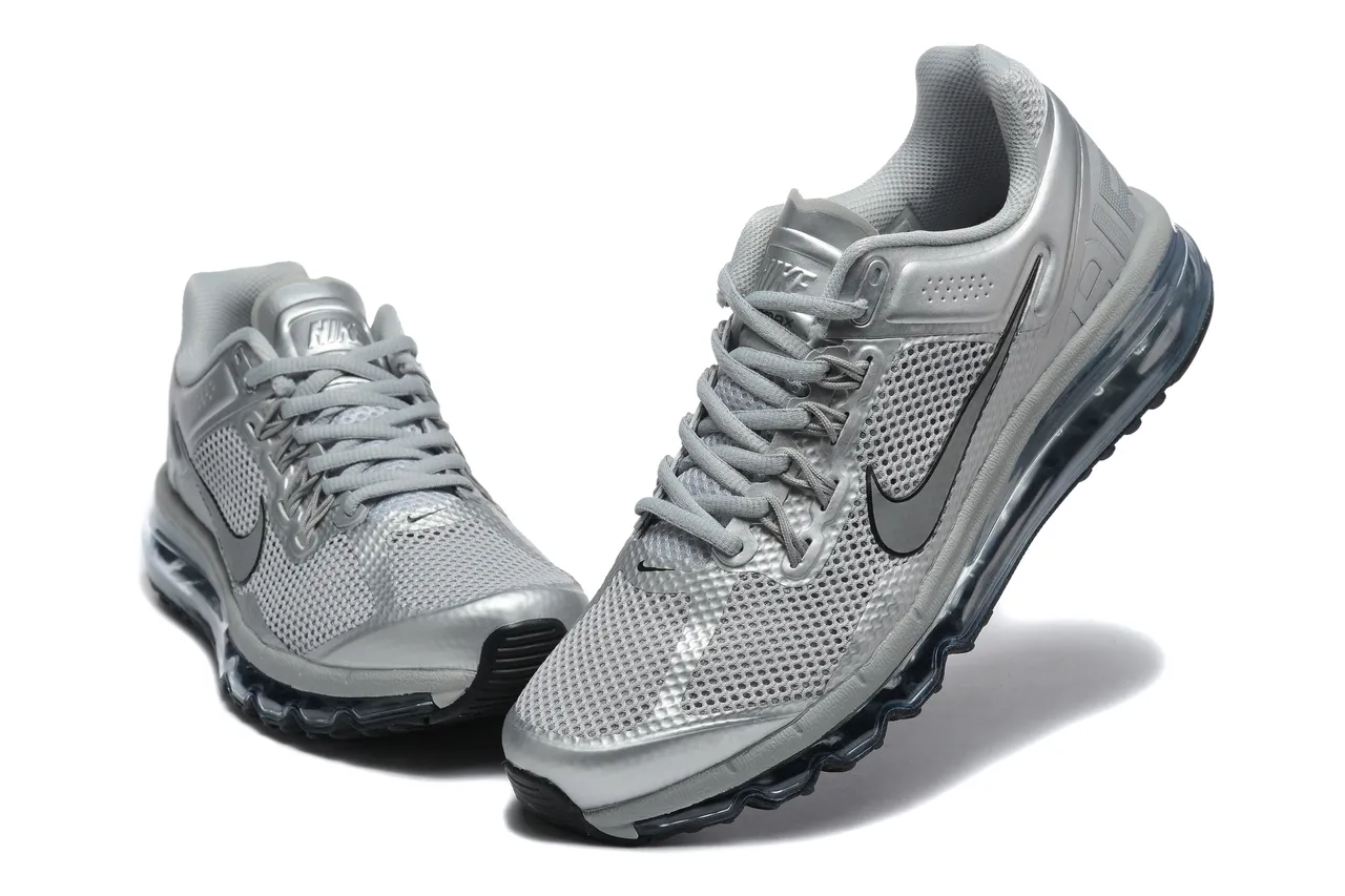 Nike Silver Gray Metallic Upper Perforated Mesh Running Shoes 3