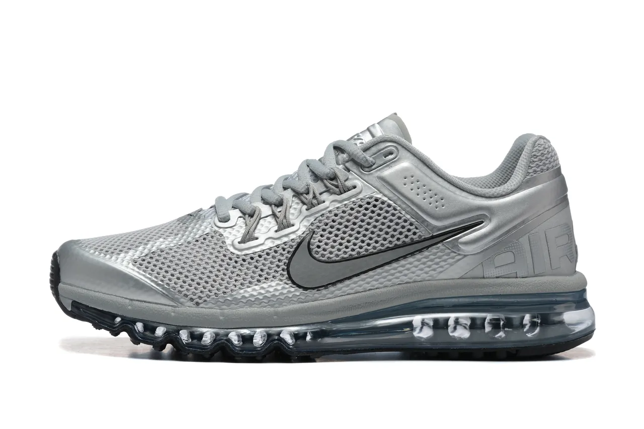 Nike Silver Gray Metallic Upper Perforated Mesh Running Shoes 4