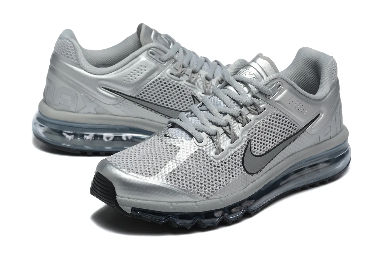 Nike Silver Gray Metallic Upper Perforated Mesh Running Shoes 5