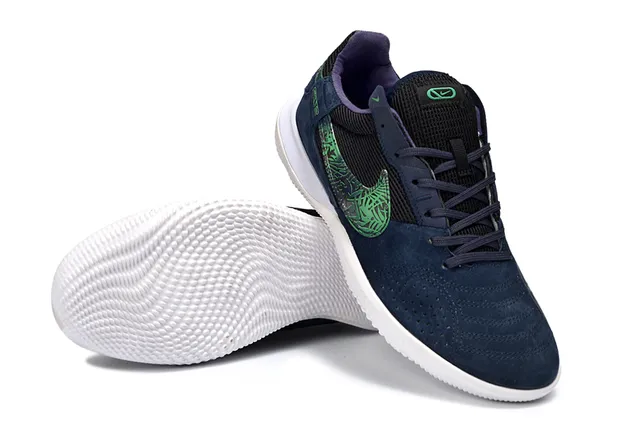 Nike Street Soccer Navy and Green Indoor Soccer Shoes 4