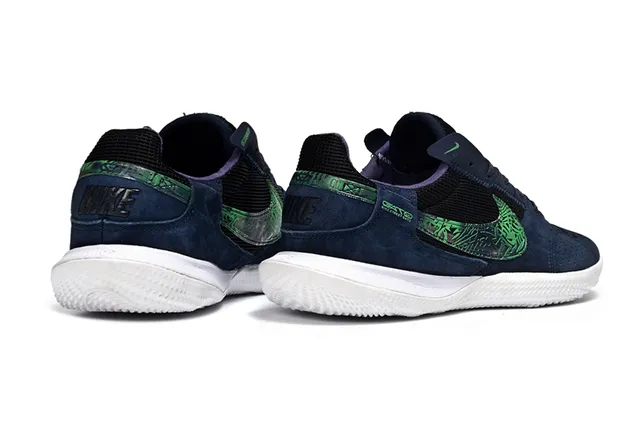 Nike Street Soccer Navy and Green Indoor Soccer Shoes 5