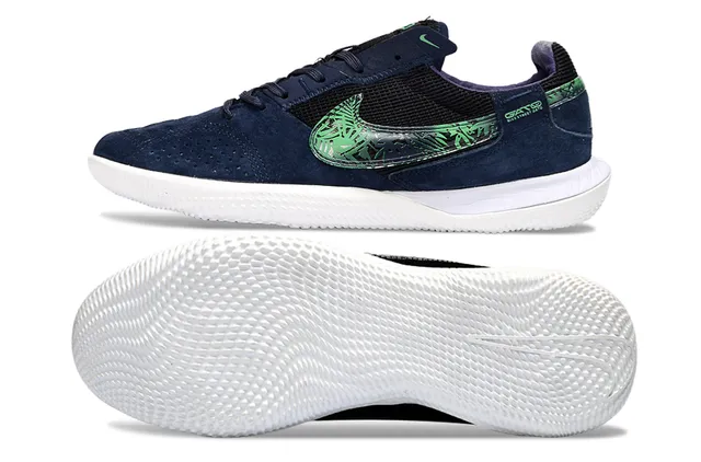 Nike Street Soccer Navy and Green Indoor Soccer Shoes 6