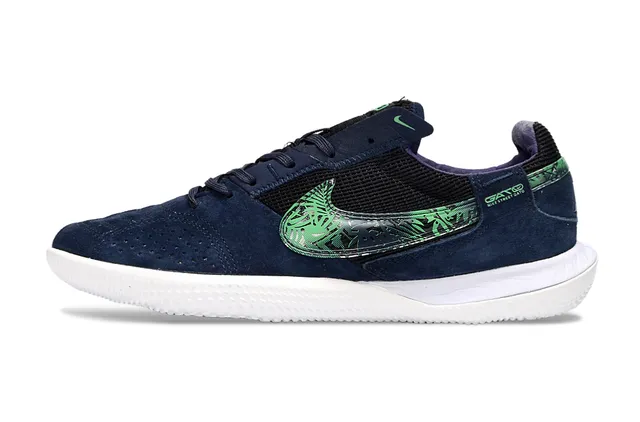 Nike Street Soccer Navy and Green Indoor Soccer Shoes 7