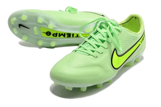 Nike Tiempo Or Noir Métallique Synthétique Supérieur Texture Perforée Ground Firme Chaussures de Football 4