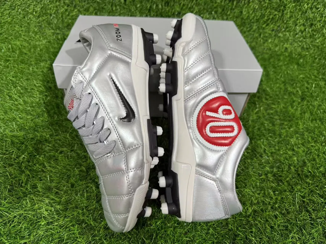 Nike Total 90 Zoom Air Metallic Silver Firm-Ground Soccer Shoes 2