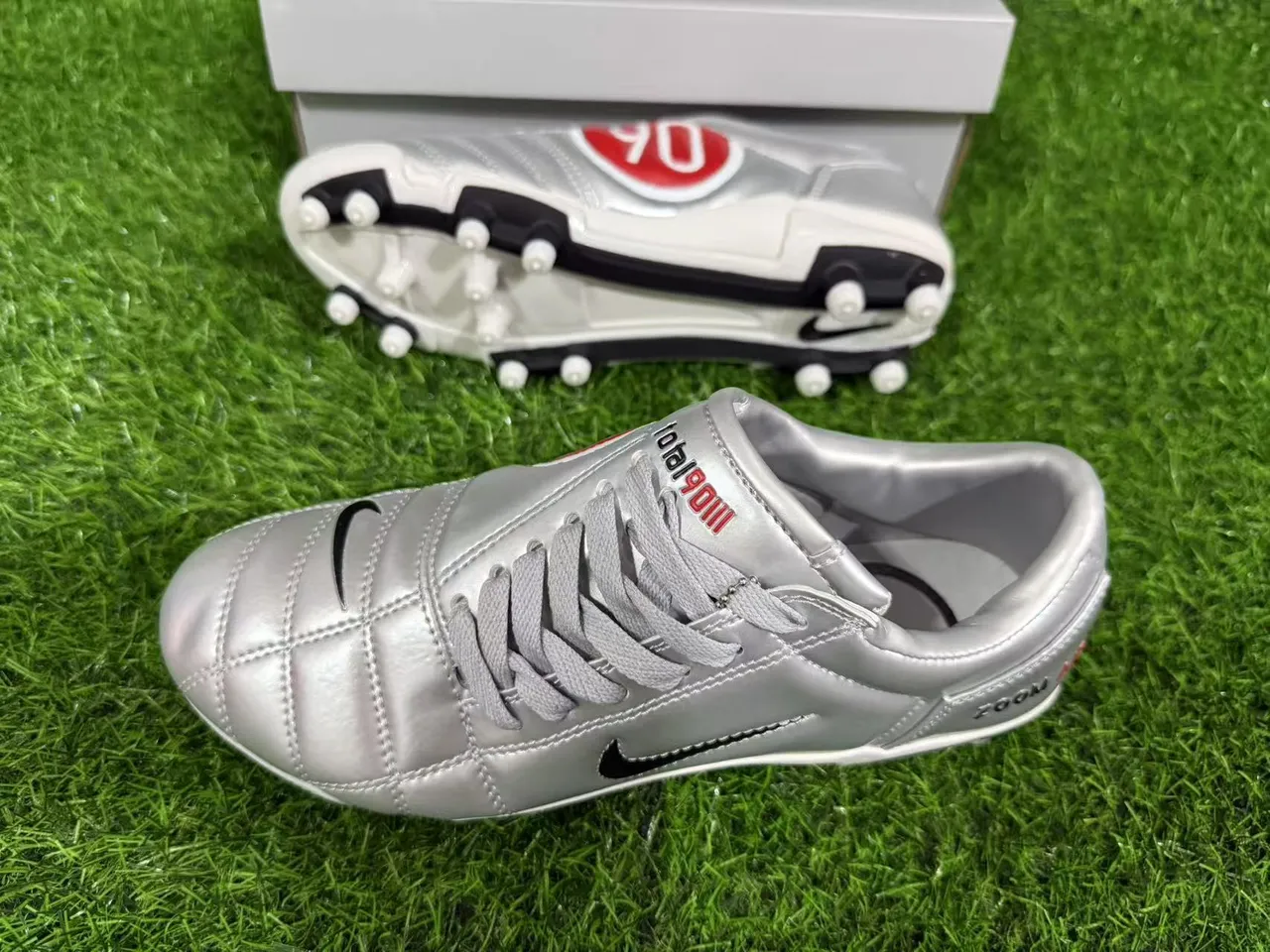 Nike Total 90 Zoom Air Metallic Silver Firm-Ground Soccer Shoes 5