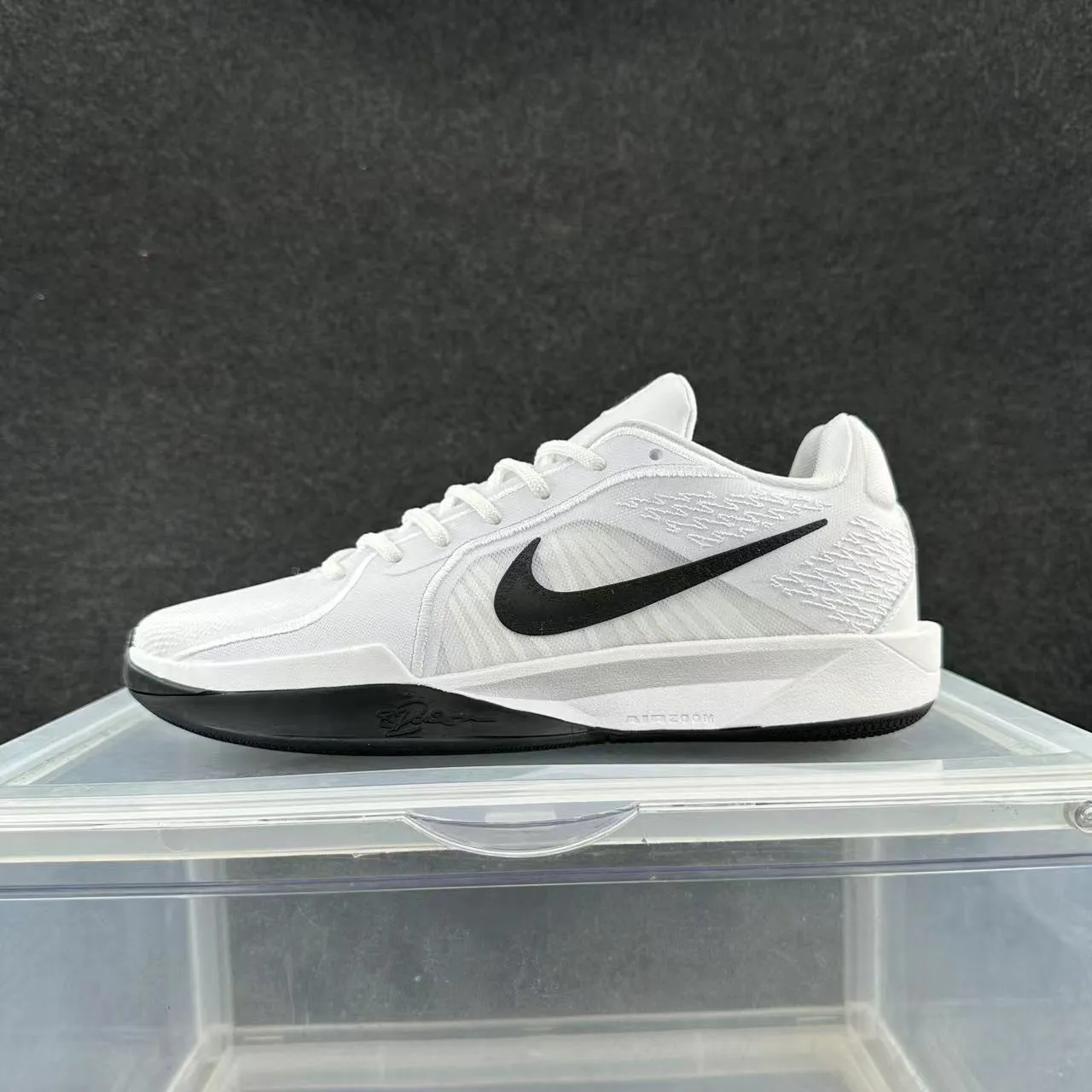 Nike Tênis de Basquete Branco e Preto de Baixo com Malha Texturizada 2