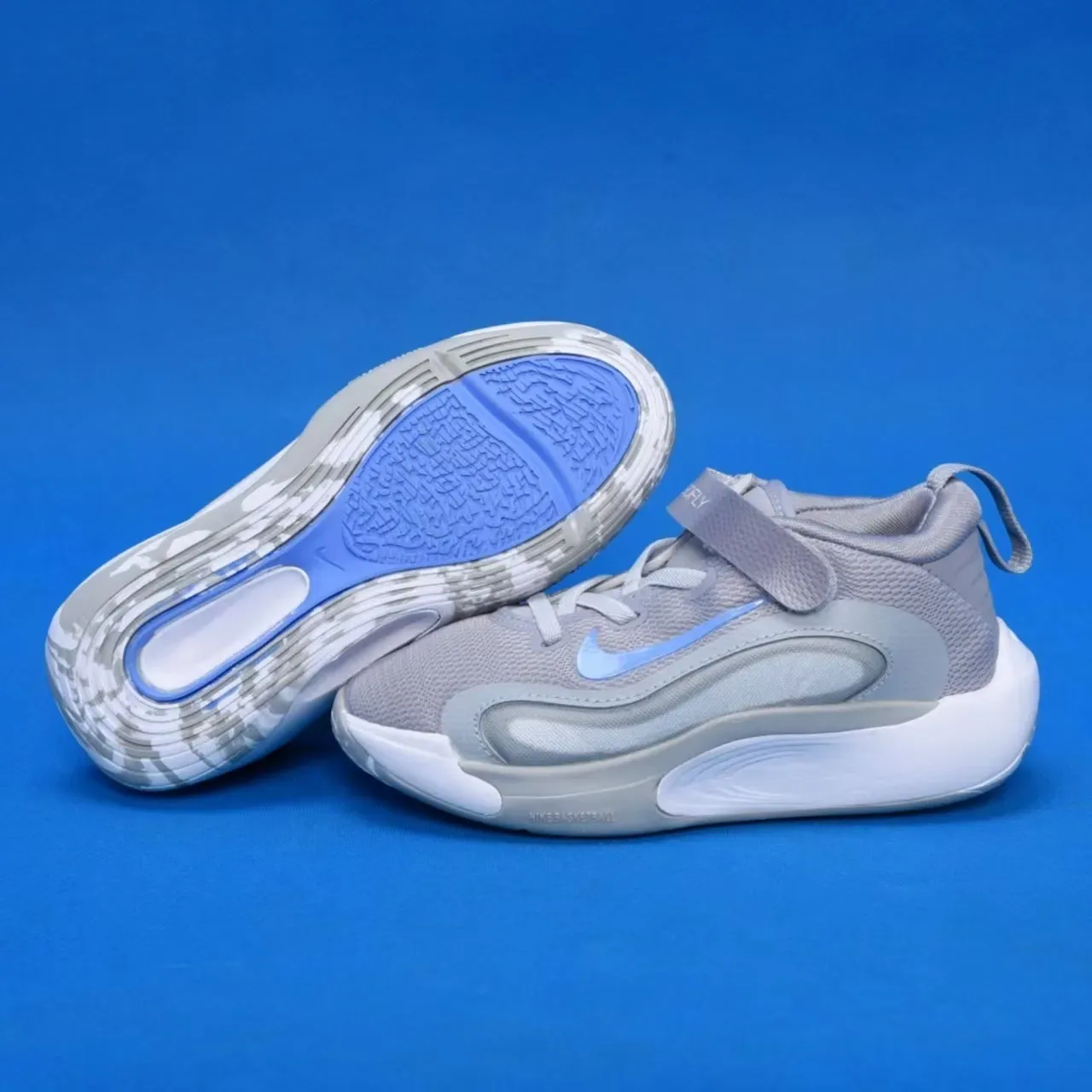 Nike White and Gold Kids Performance Sneakers 6