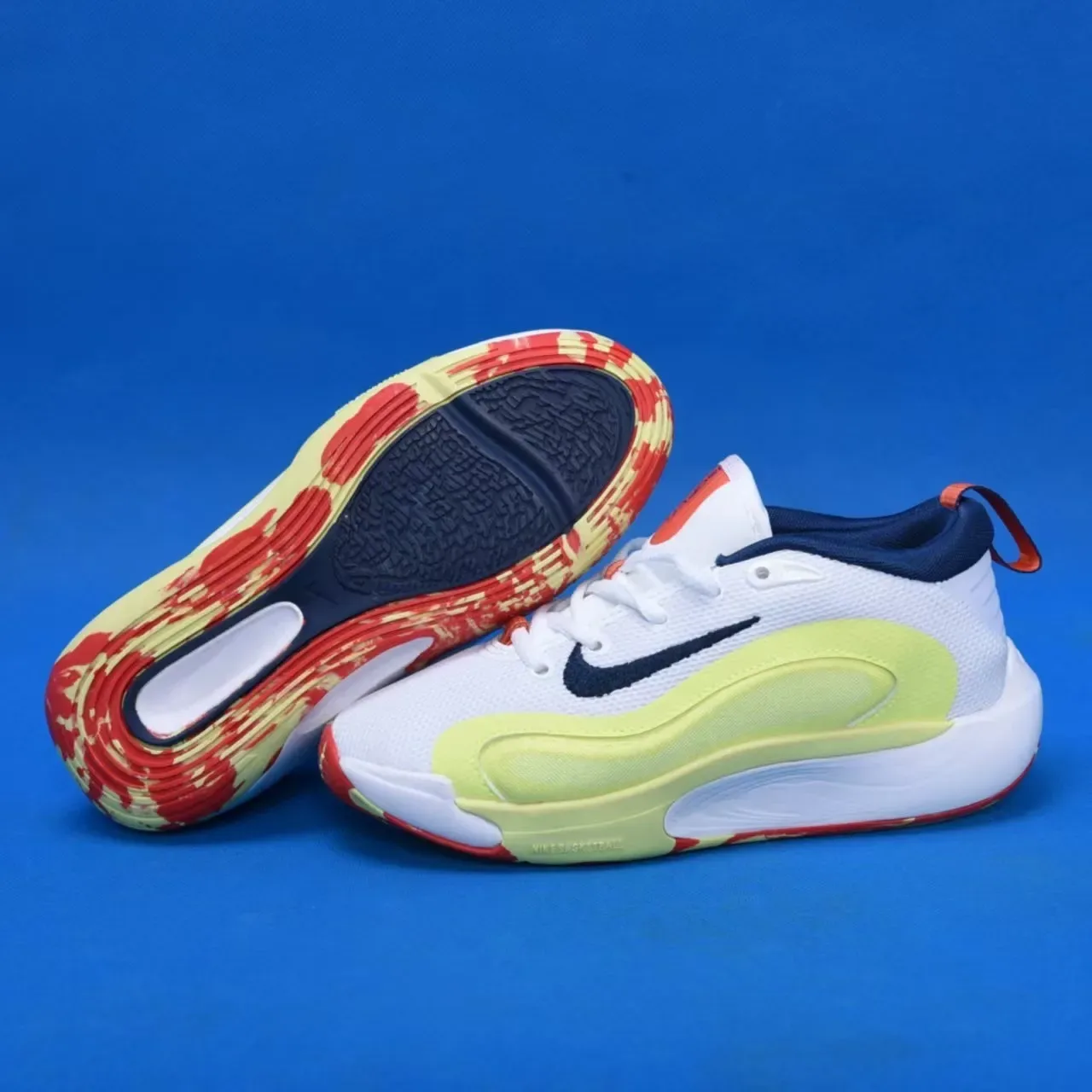 Nike White and Gold Kids Performance Sneakers 7