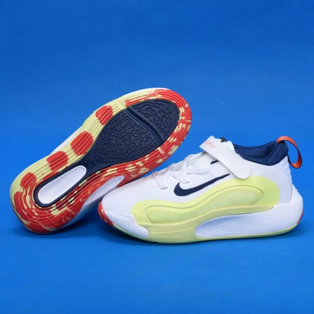 Nike White and Gold Kids Performance Sneakers 8