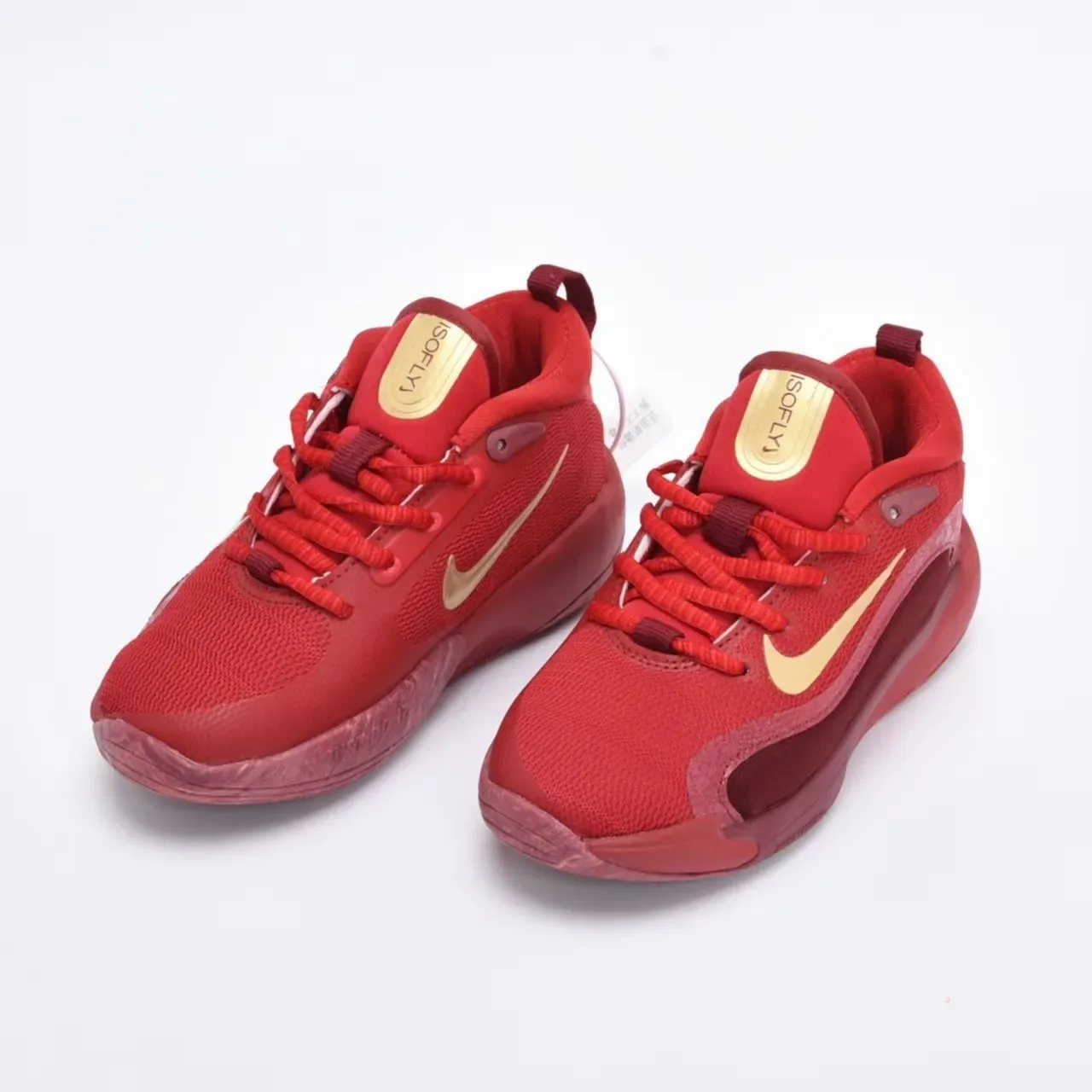 Nike White and Gold Kids Performance Sneakers 13