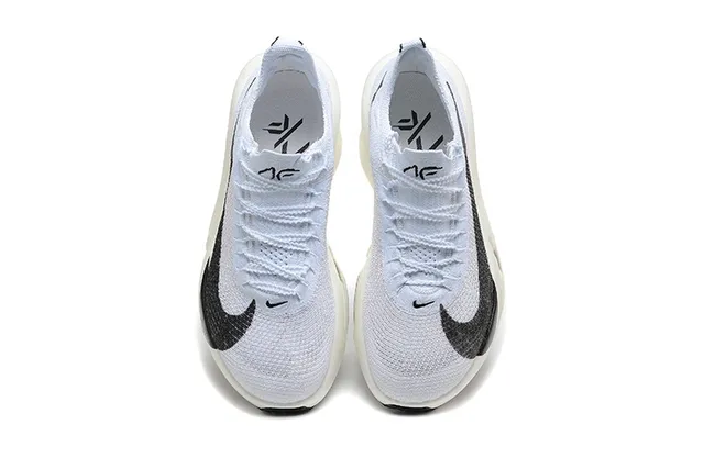 Nike White Black Knit Upper Gradient Swoosh Running Shoes 2
