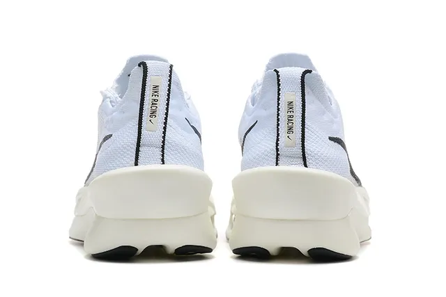 Nike White Black Knit Upper Gradient Swoosh Running Shoes 3