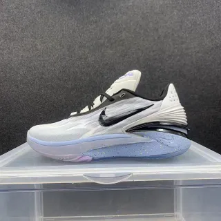 Nike सफेद काला लेयर्ड मेश हाई-टॉप बास्केटबॉल जूते