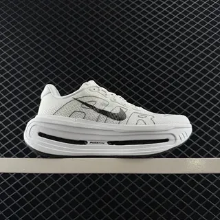 Nike Zapatillas de correr blancas y negras con upper de malla visible Air Zoom
