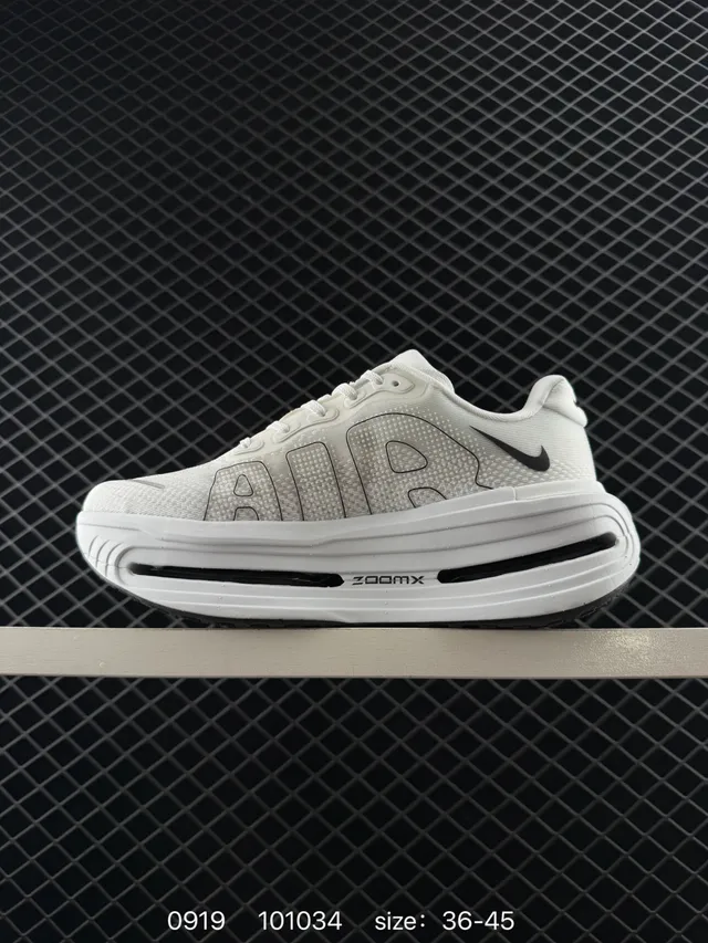 Nike White Black Mesh Upper Visible Air Zoom Running Shoes 4