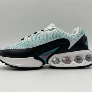 Nike White Blue Black Wave-Shaped Synthetic Overlay Visible Transparent Air Cushioning Units Lifestyle Sneakers