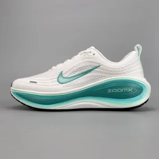 Nike White Blue Engineered Knit Upper Layered Wave Midsole Running Shoes