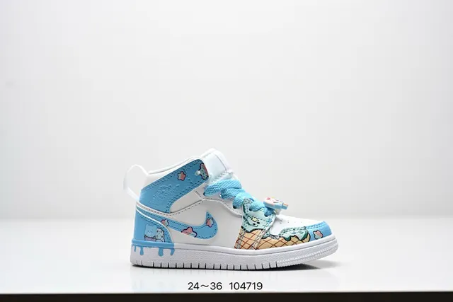 Nike Chaussures de Basketball Blanches Bleues Hautes à Impression Graphique 4