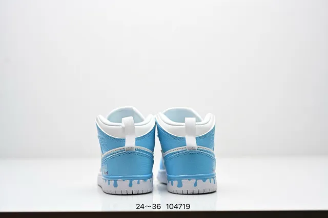 Nike Chaussures de Basketball Blanches Bleues Hautes à Impression Graphique 7