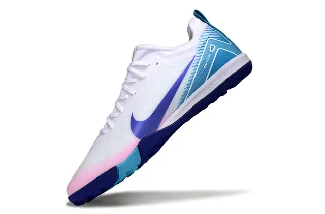 Nike tênis de futebol turf branco e azul low-cut upper de malla sintética 3