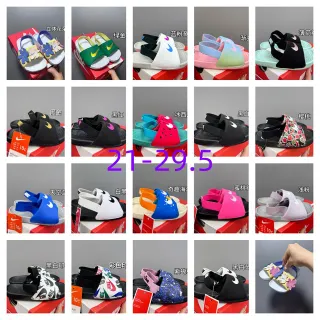 Nike सफेद नीला एक पट्टी स्लाइड मोल्डेड फुटबेड चप्पल