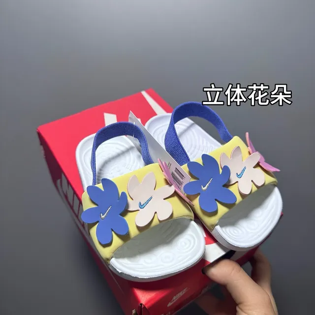Nike White Blue One-Strap Slide Molded Footbed Slippers 2