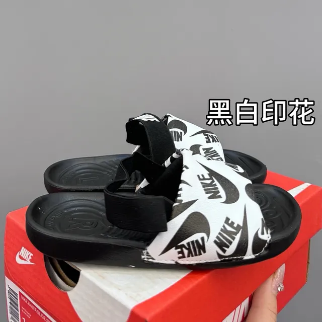 Nike White Blue One-Strap Slide Molded Footbed Slippers 17