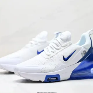 Nike White Blue Perforated Engineered Mesh Upper Visible Full-Length Air Unit Lifestyle Sneakers