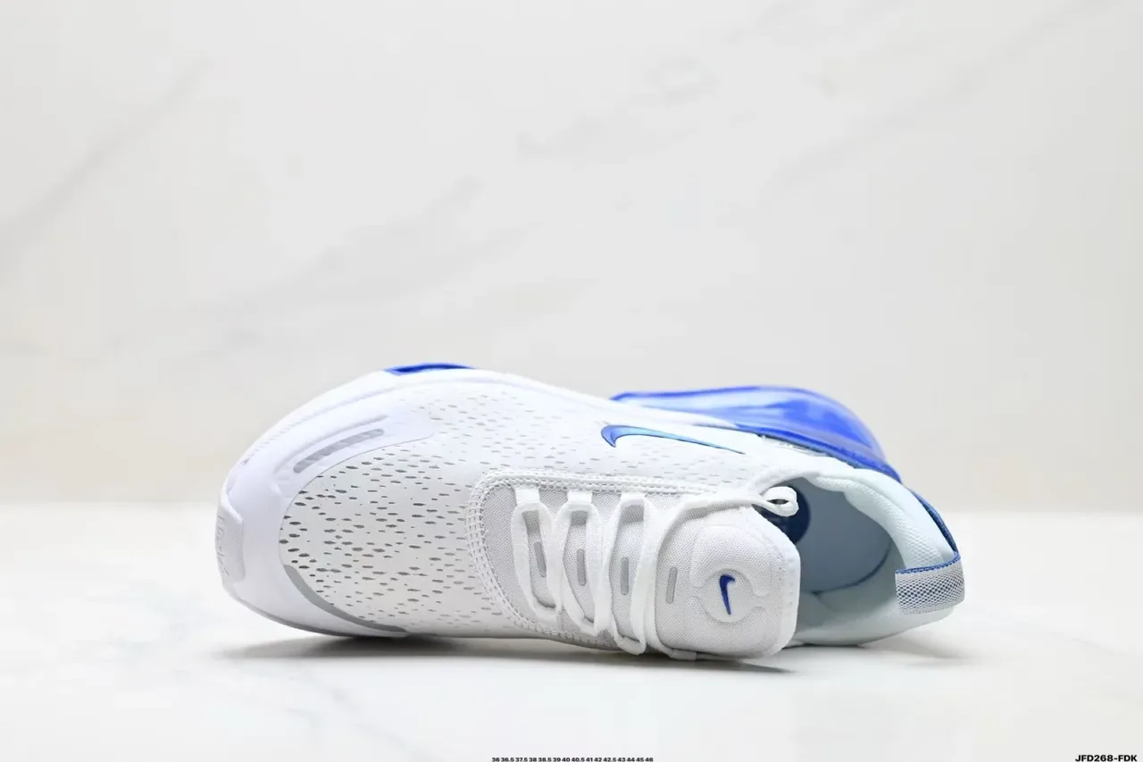 Nike White Blue Perforated Engineered Mesh Upper Visible Full-Length Air Unit Lifestyle Sneakers 3