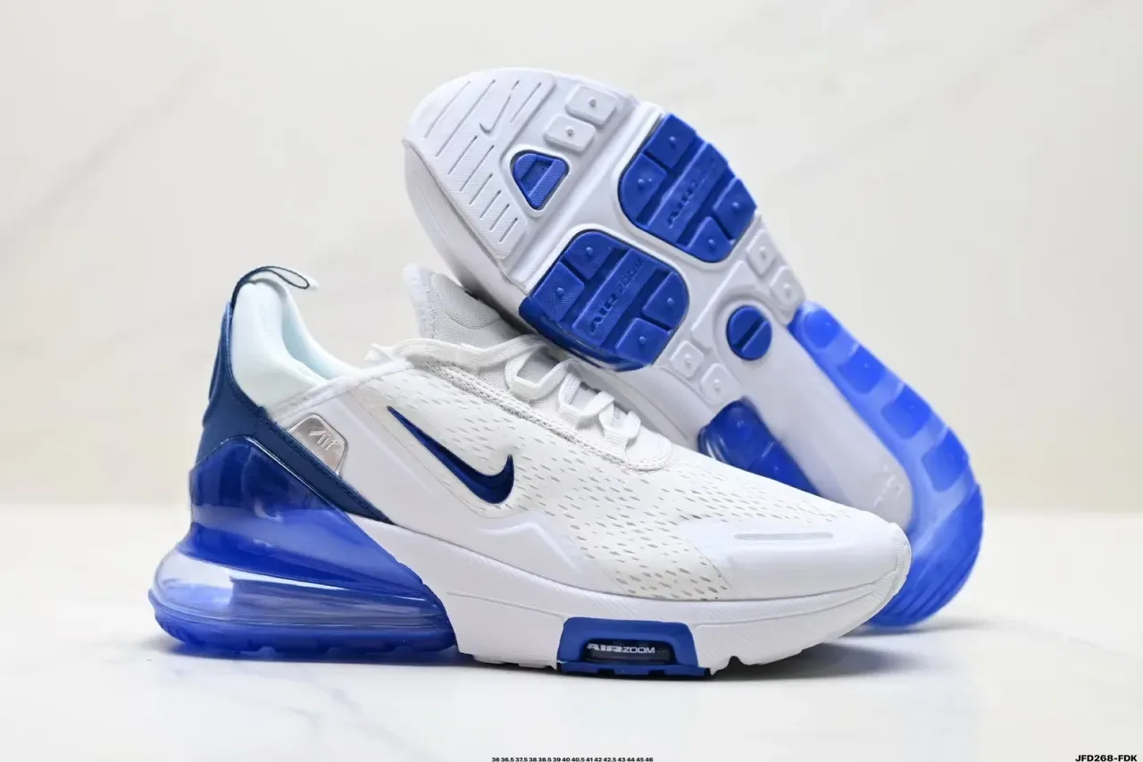 Nike White Blue Perforated Engineered Mesh Upper Visible Full-Length Air Unit Lifestyle Sneakers 5