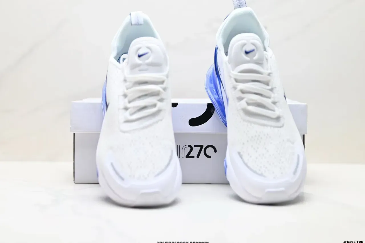Nike White Blue Perforated Engineered Mesh Upper Visible Full-Length Air Unit Lifestyle Sneakers 6