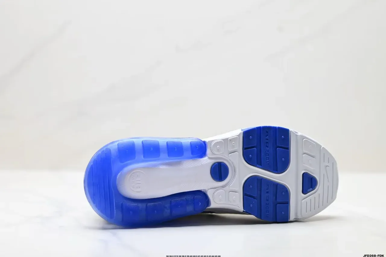Nike White Blue Perforated Engineered Mesh Upper Visible Full-Length Air Unit Lifestyle Sneakers 8