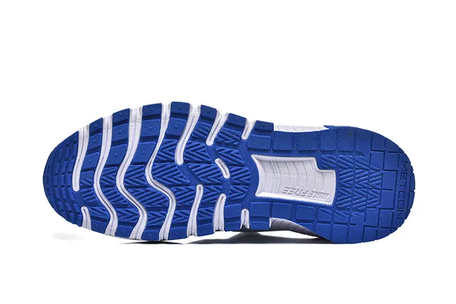 Nike White Blue Sculpted Ribbed Midsole Integrated Heel Cage Lifestyle Sneakers 5
