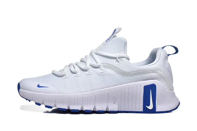 Nike White Blue Sculpted Ribbed Midsole Integrated Heel Cage Lifestyle Sneakers 6