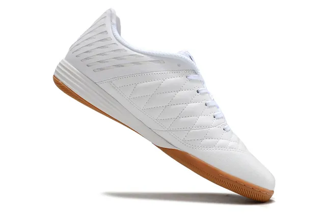 Nike Blanc Marron Mesh Engineered Haut Noir Swoosh Marque Chaussures de soccer indoor 2
