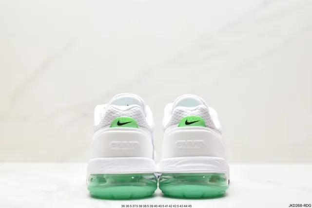 Nike White Green Mesh Upper Black Swoosh Overlay Lifestyle Sneakers 2