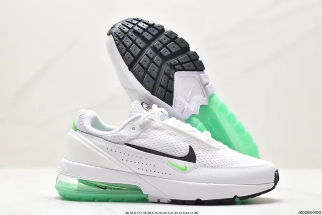 Nike White Green Mesh Upper Black Swoosh Overlay Lifestyle Sneakers 6