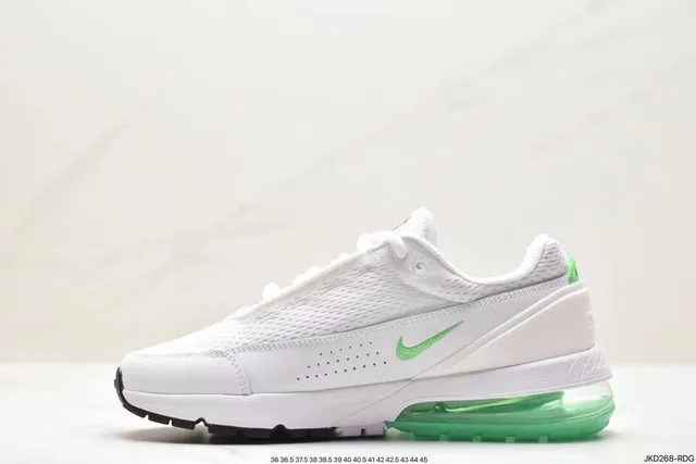 Nike White Green Mesh Upper Black Swoosh Overlay Lifestyle Sneakers 7