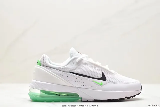 Nike White Green Mesh Upper Black Swoosh Overlay Lifestyle Sneakers 9