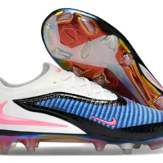 Nike White Multicolor Knit Upper Iridescent Sole Firm-Ground Soccer Shoes