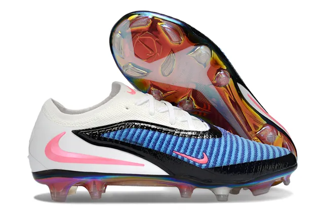 Nike White Multicolor Knit Upper Iridescent Sole Firm-Ground Soccer Shoes 1