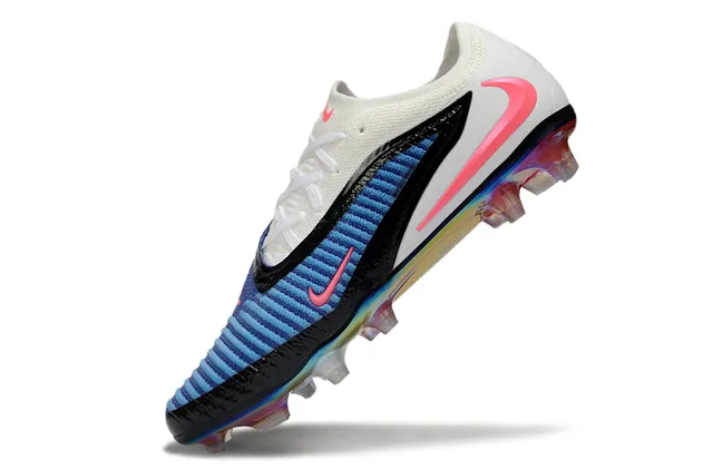 Nike White Multicolor Knit Upper Iridescent Sole Firm-Ground Soccer Shoes 3